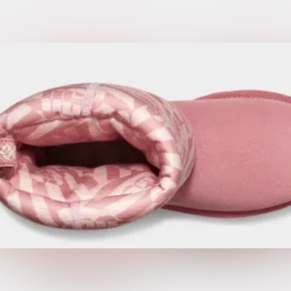 UGG UGG Classic Short Jersey Stripe Suede Pink Boots Valentines Day women 7 - Picture 6 of 6